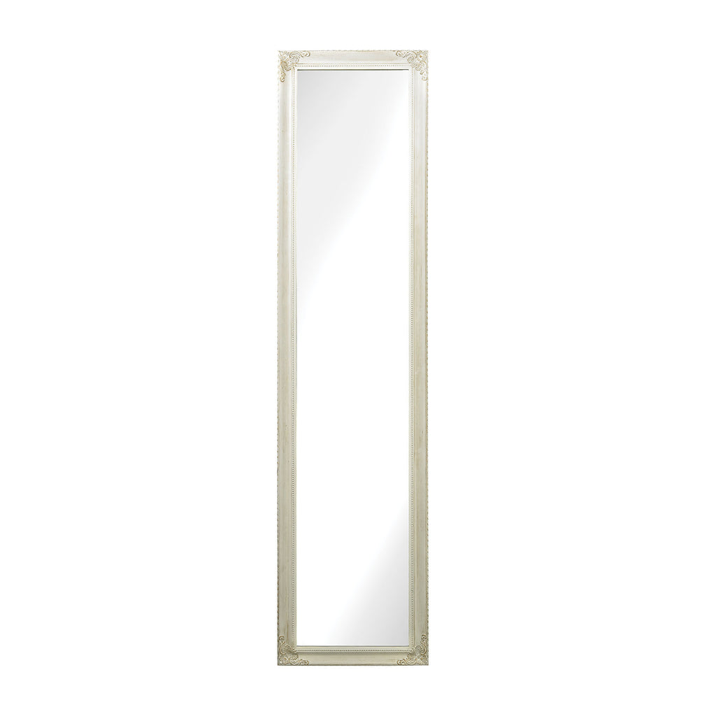 6100-015 Masalia Floor Mirror In Antique White Mirror - RauFurniture.com