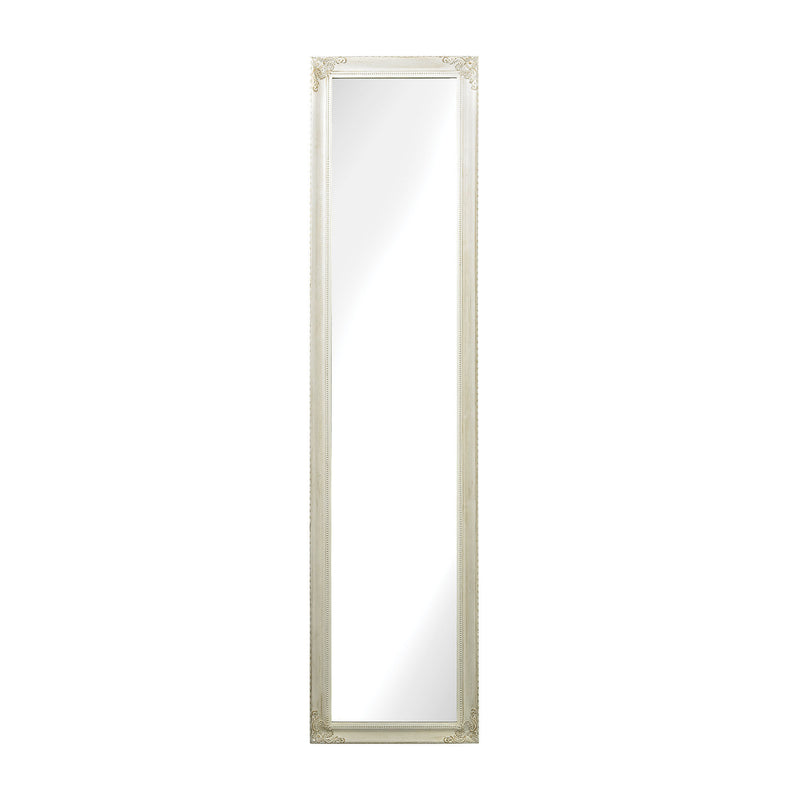 6100-015 Masalia Floor Mirror In Antique White Mirror - RauFurniture.com