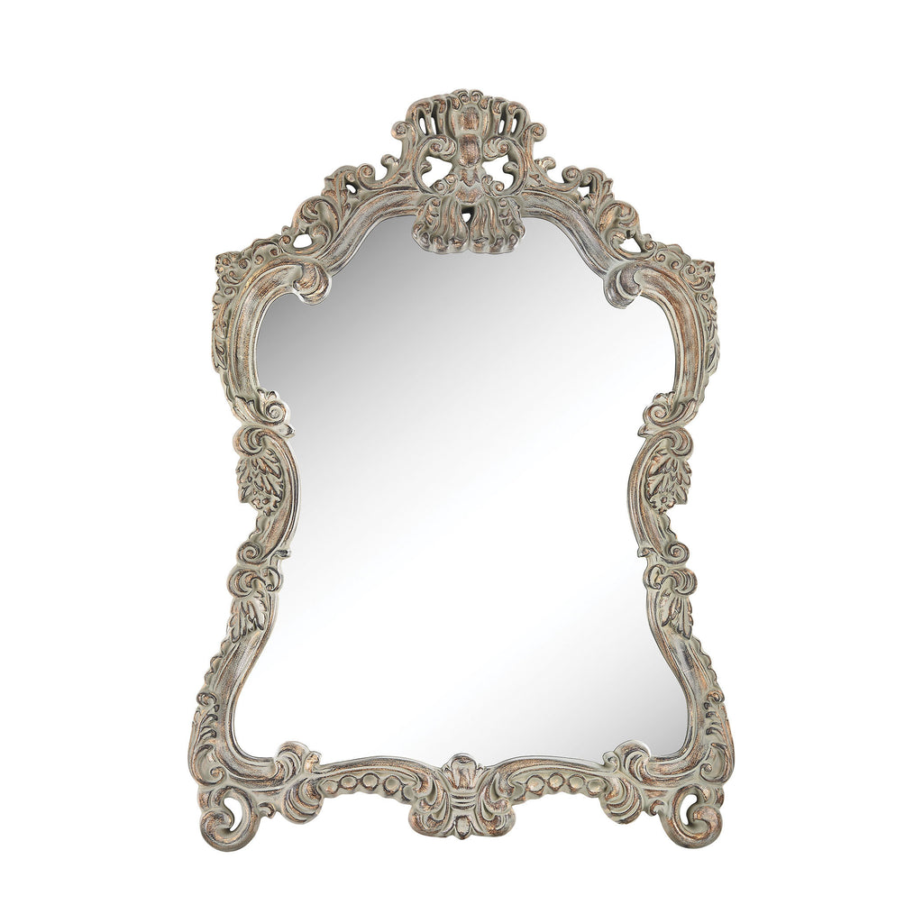 6100-023 Regence Composite Frame Wall Mirror In Aged Grey Mirror - RauFurniture.com