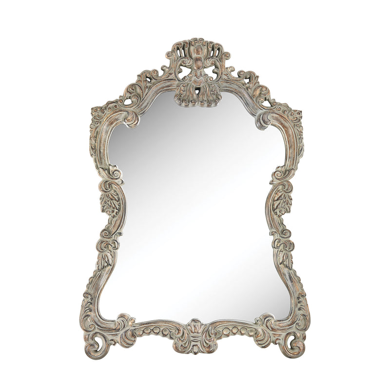 6100-023 Regence Composite Frame Wall Mirror In Aged Grey Mirror - RauFurniture.com