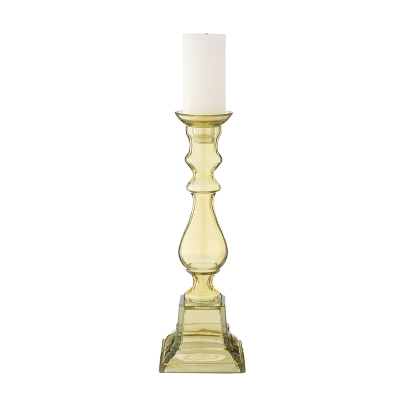 625004 Peridot Glass Knight Pillar Candle Holder - Small Candle/Candle Holder - RauFurniture.com