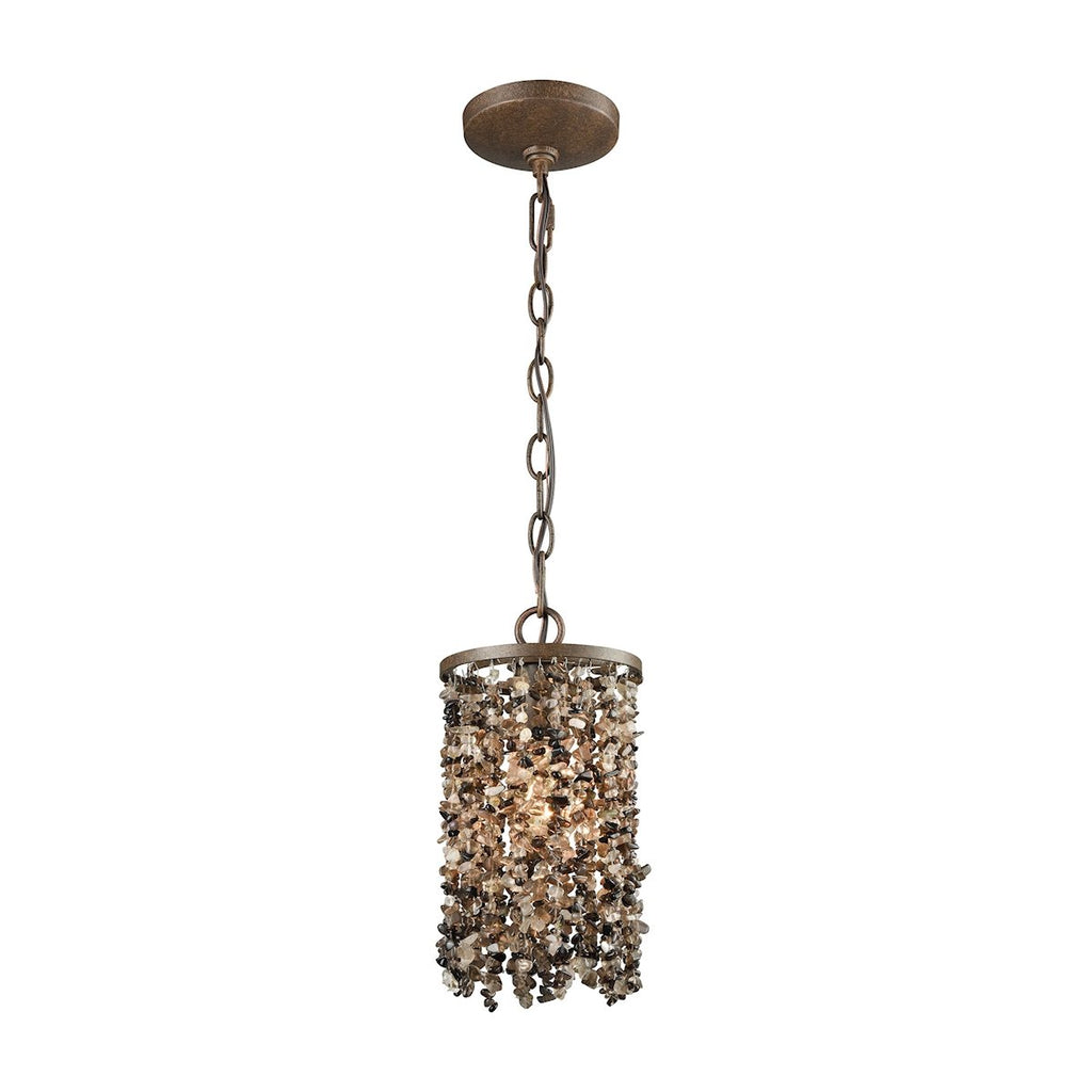 Agate Stones - Mini Pendant - Weathered Bronze