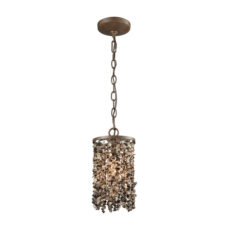 Agate Stones - Mini Pendant - Weathered Bronze