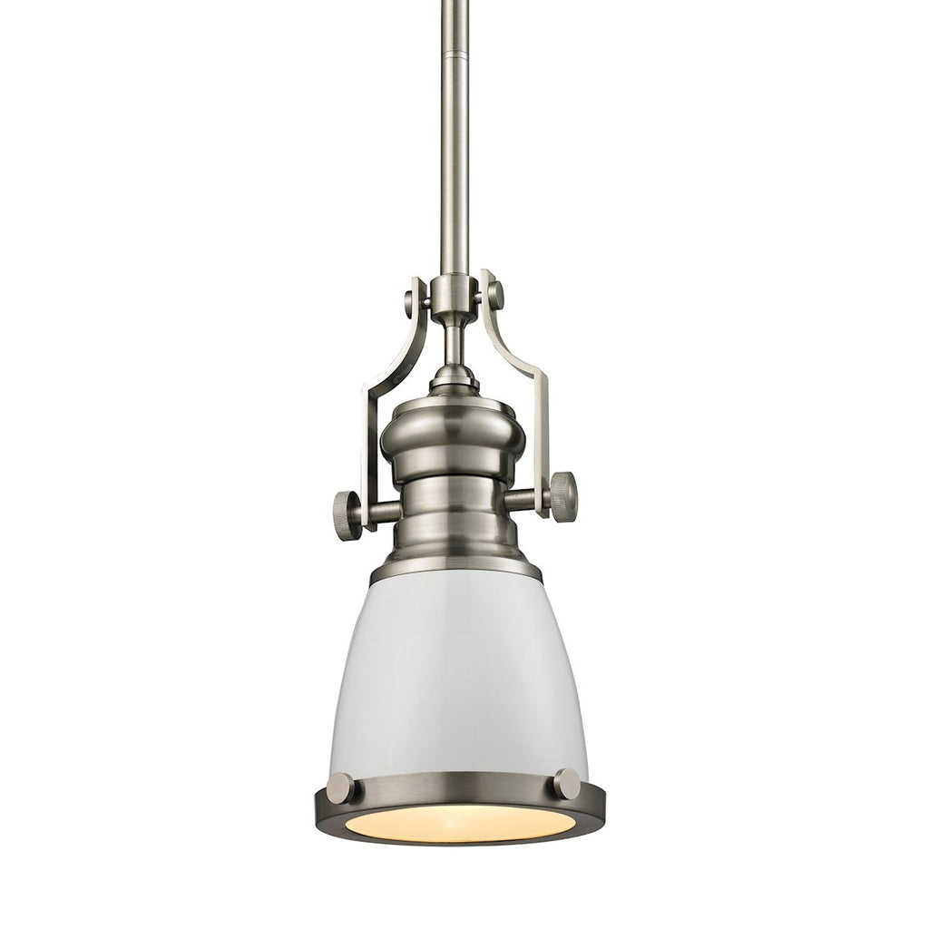 Chadwick - Mini Pendant - Gloss White, Satin Nickel, Satin Nickel