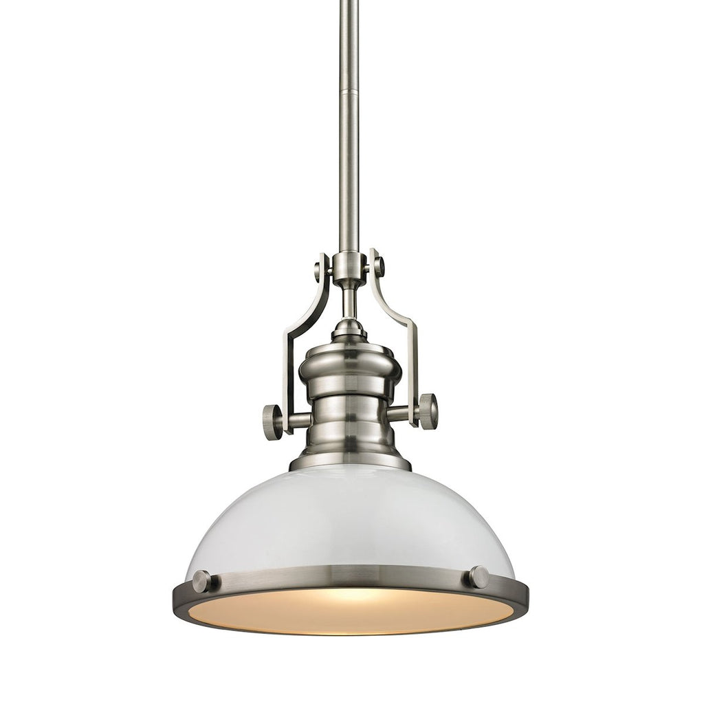 Chadwick - Pendant - Gloss White, Satin Nickel, Satin Nickel