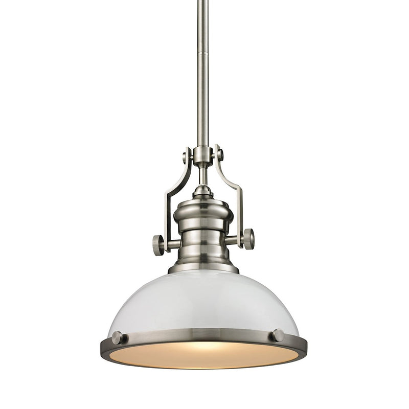 Chadwick - Pendant - Gloss White, Satin Nickel, Satin Nickel