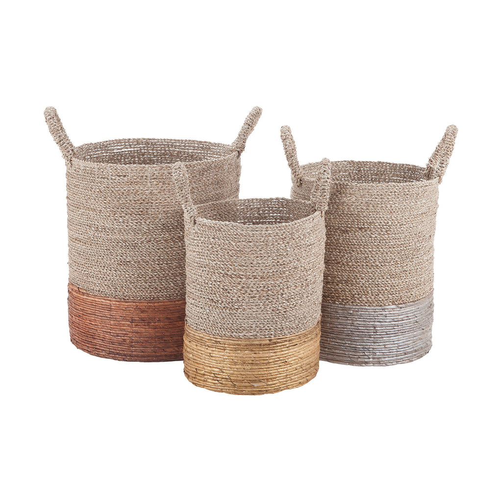 7011-001/S3 Mixed Metallics Nested Baskets Basket - RauFurniture.com