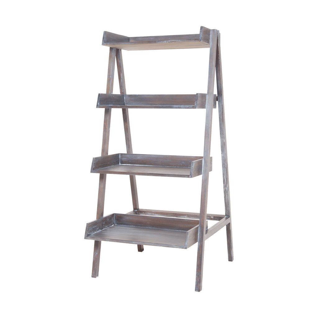 7011-017 Grey Wash Stack Ladder Shelf - RauFurniture.com