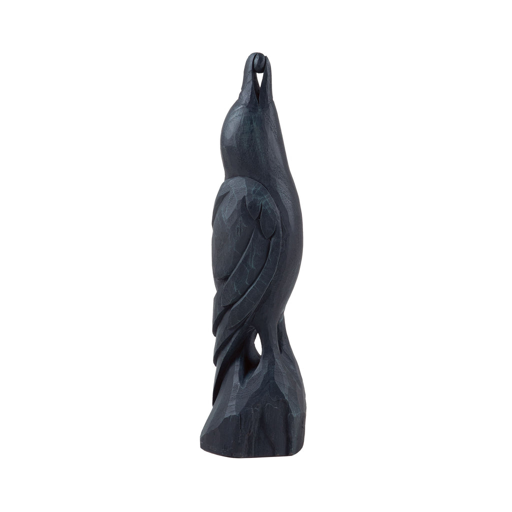 7011-033 Carved Stretching Raven Sculpture - RauFurniture.com