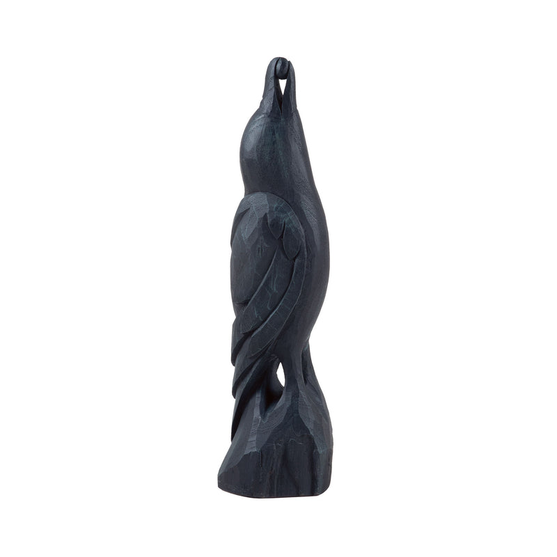 7011-033 Carved Stretching Raven Sculpture - RauFurniture.com