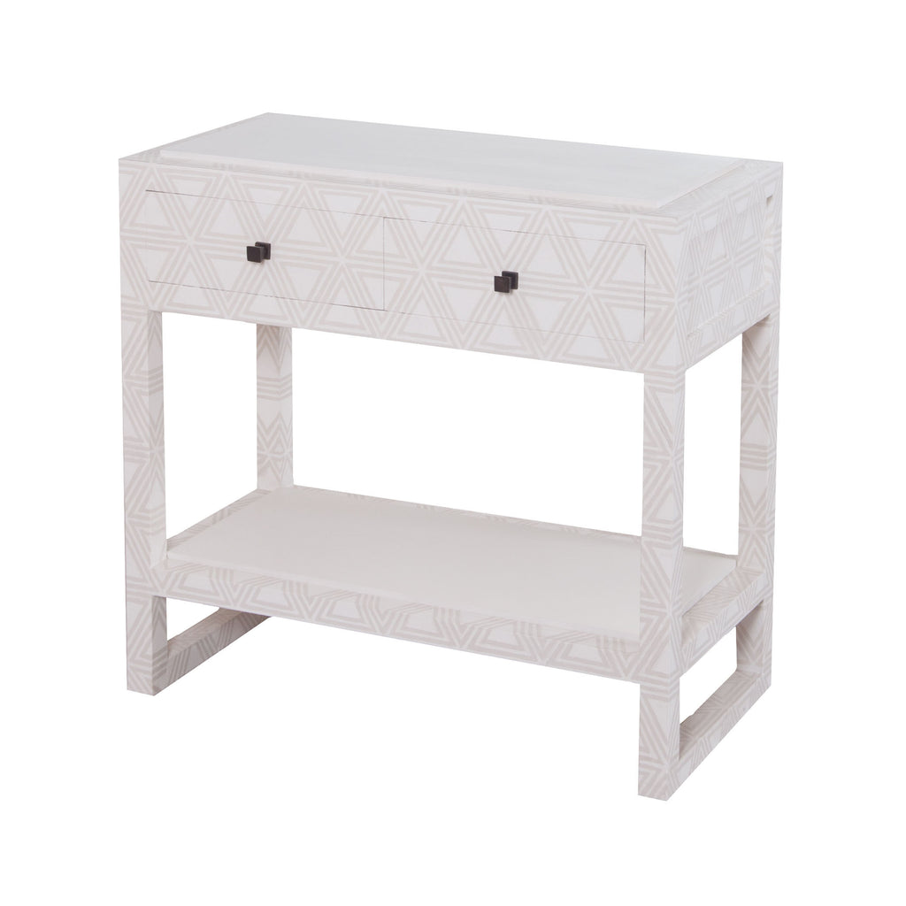 7011-1034 Bedford Fabric Wrapped 2 Drawer Bedside Table Table - RauFurniture.com