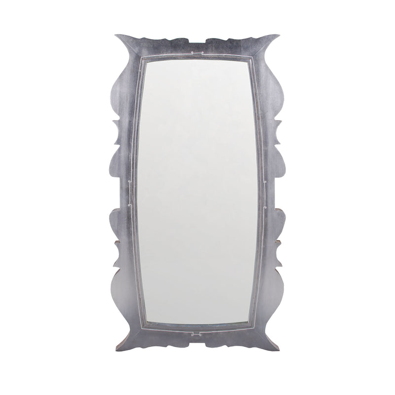 7011-146 Annie Silver Leaf 58-Inch Mahogany and Glass Wall Mirror Mirror - RauFurniture.com