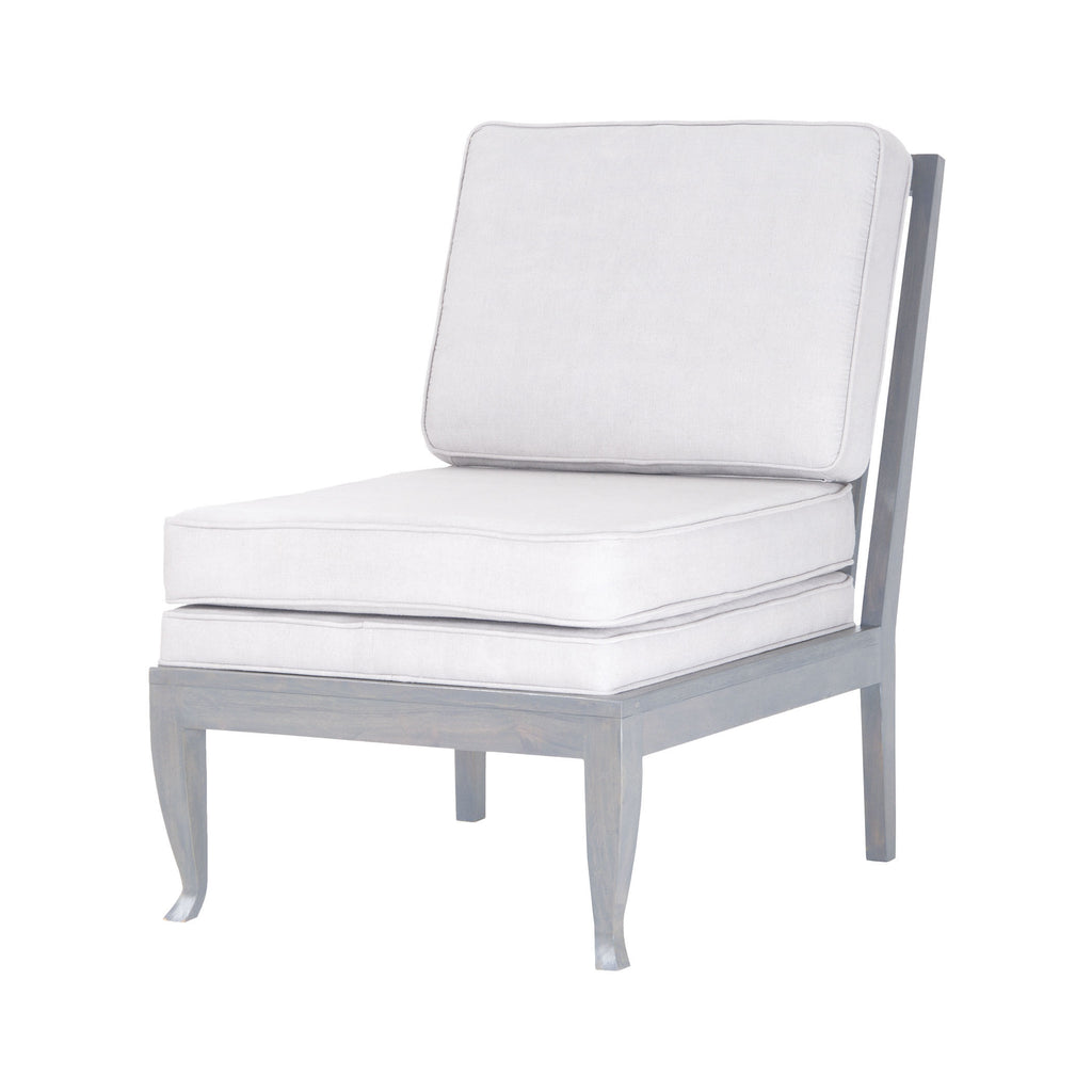 7011-194 Janice Antique Smoke with Morning Mist Mahogany and Linen Upholstered Lounge Chair Chair - RauFurniture.com
