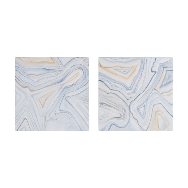7011-199/S2 Pastels Agate Handpainted Wall Art Wall Decor - RauFurniture.com