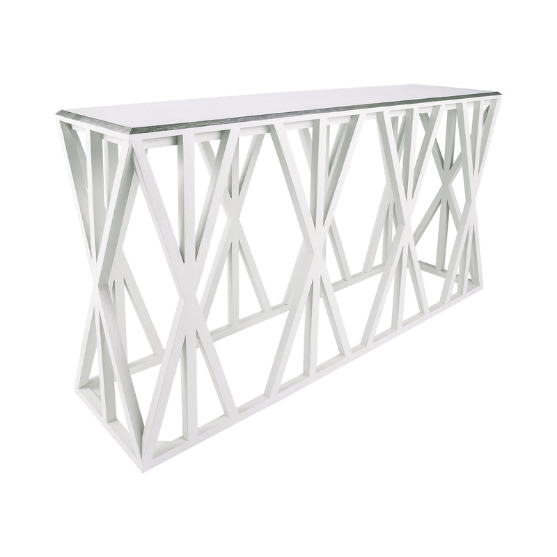 7011-201 Weft Tressle Console In Grain De Bois Cappucino Foam And Silver Leaf Console - RauFurniture.com