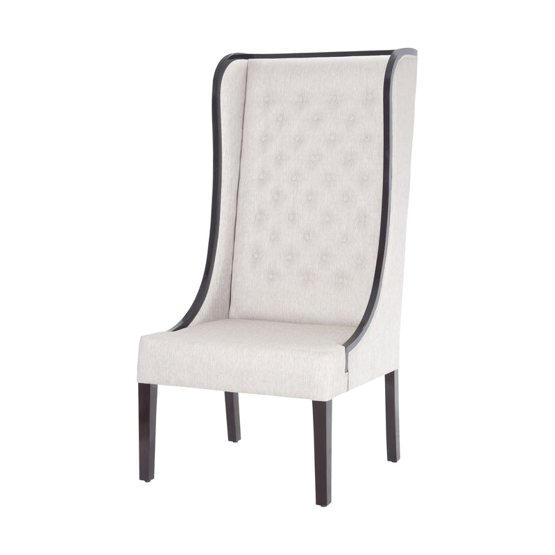 7011-268 Kinge Chair In Black Stain With Natural Linen - Free Shipping! Chair - RauFurniture.com