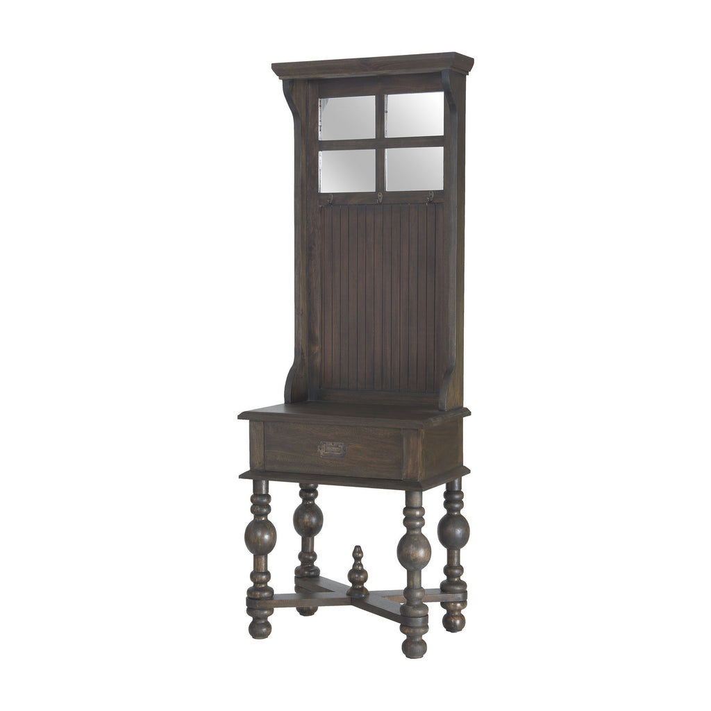 7011-316 Heathcliff Hall Tree In Heritage Grey Stain - Free Shipping! Shelf - RauFurniture.com
