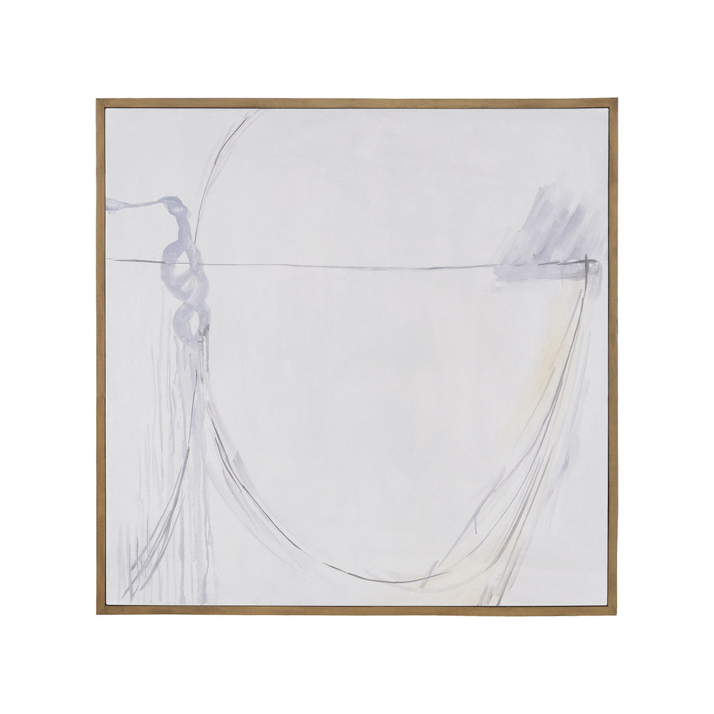7011-366 Modern Suspension 40-Inch Hand Painted Canvas Wall Décor with Solid Mahogany White Washed Gallery Frame Wall Decor - RauFurniture.com