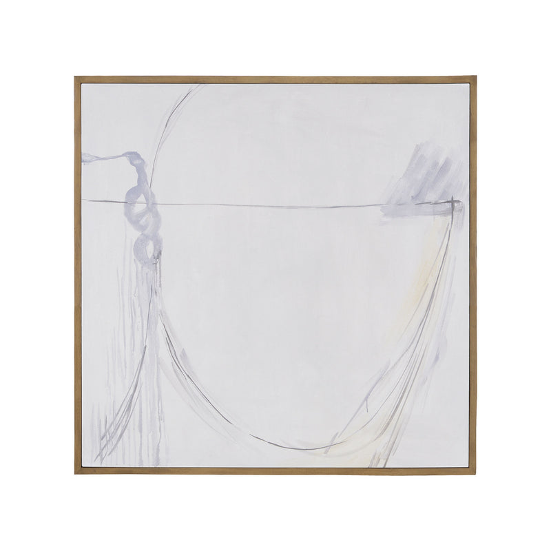 7011-366 Modern Suspension 40-Inch Hand Painted Canvas Wall Décor with Solid Mahogany White Washed Gallery Frame Wall Decor - RauFurniture.com