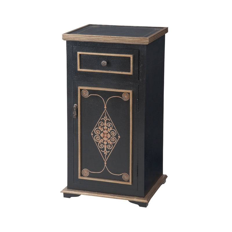 7011-404 Medecci Chest In Black And Gold Chest - RauFurniture.com