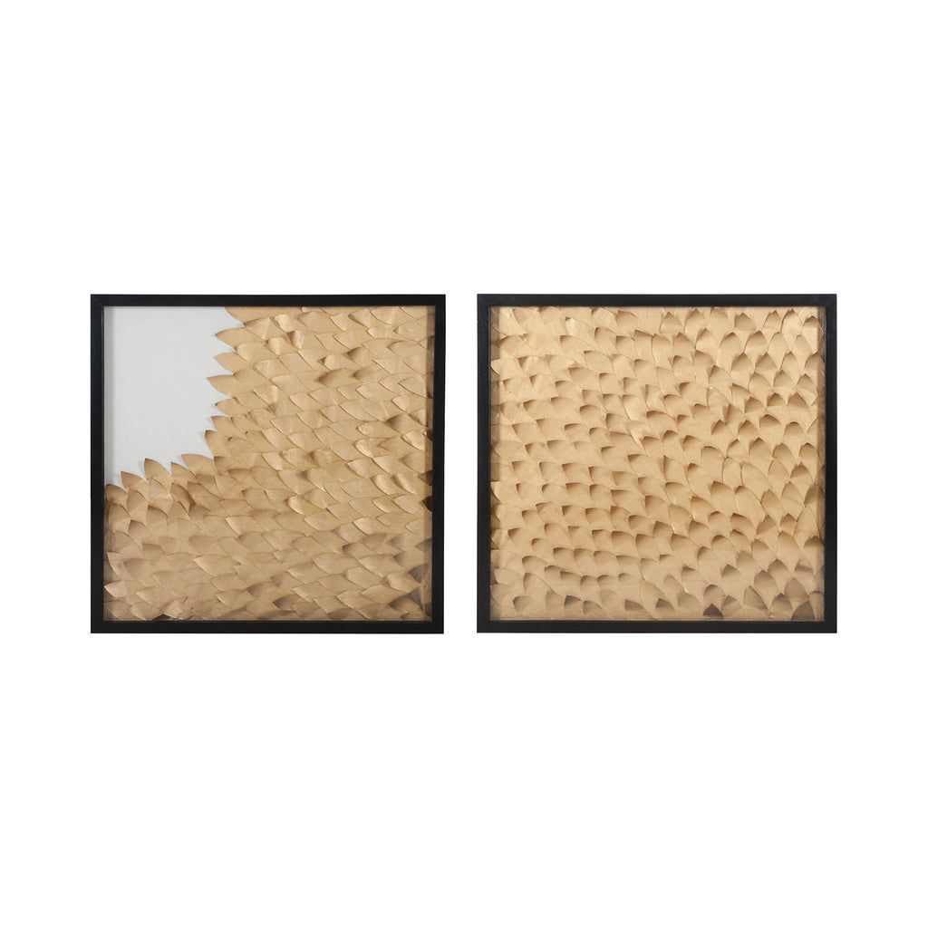 7011-609/S2 Golden Leaves Wall Decor - RauFurniture.com