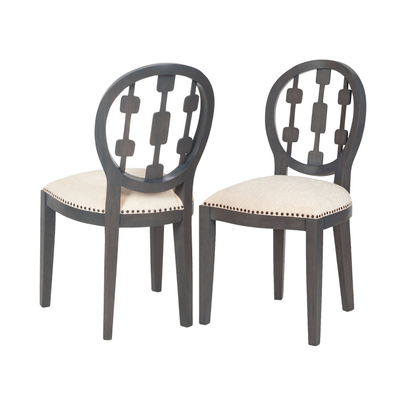 7011-628 Cecile Chair In Antique Smoke And Cream Fabric Chair - RauFurniture.com