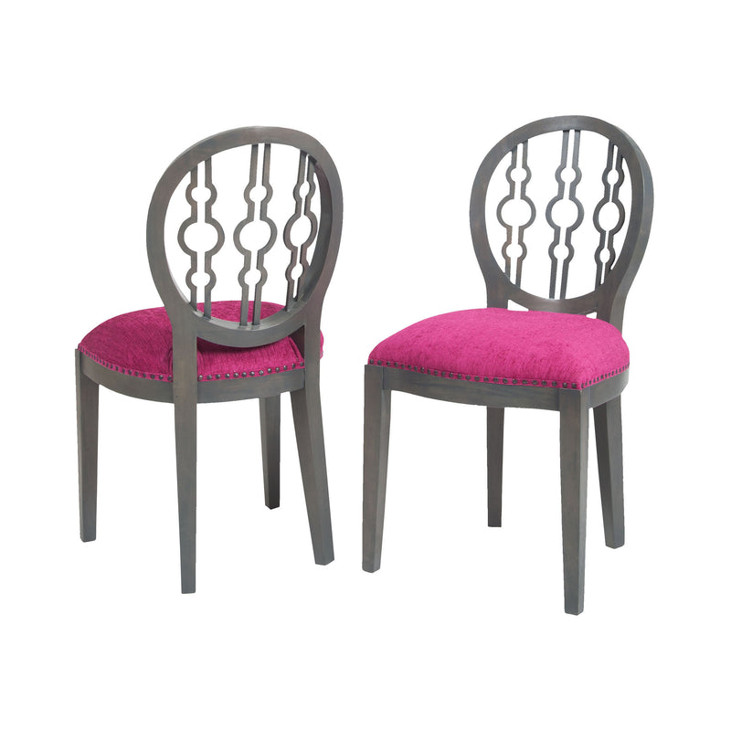 7011-629 Dimple Chair In Antique Smoke And Cerise Fabric Chair - RauFurniture.com