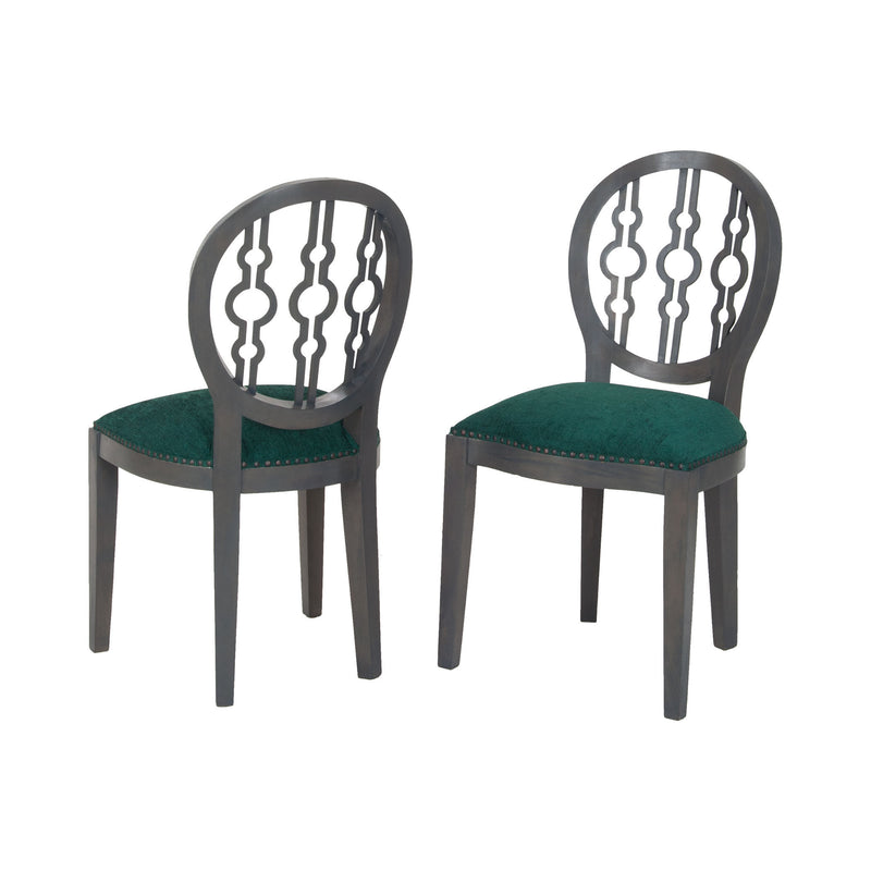 7011-630 Dimple Chair In Antique Smoke And Green Fabric Chair - RauFurniture.com