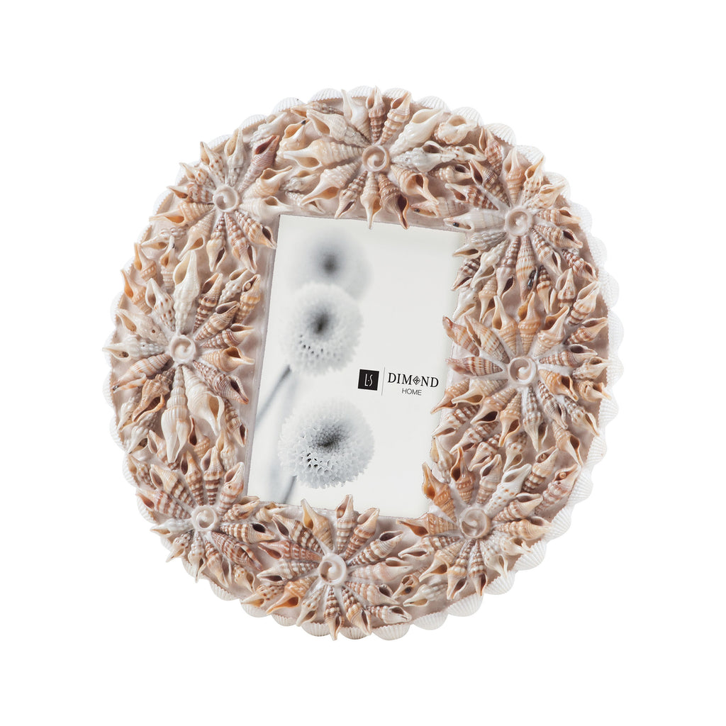 7163-039 White Starfish Shell Frame Frame - RauFurniture.com