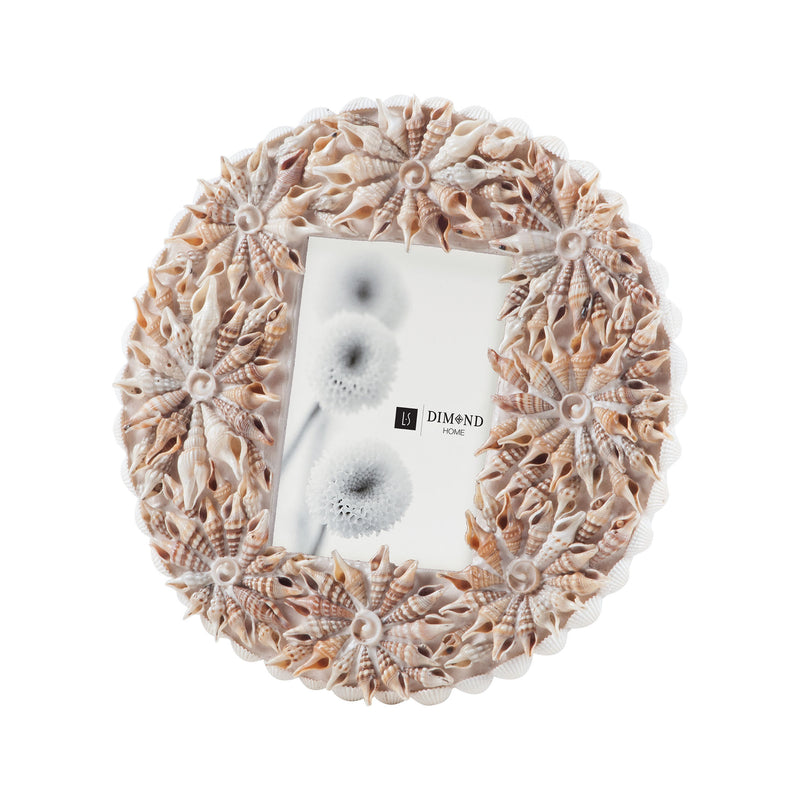 7163-039 White Starfish Shell Frame Frame - RauFurniture.com