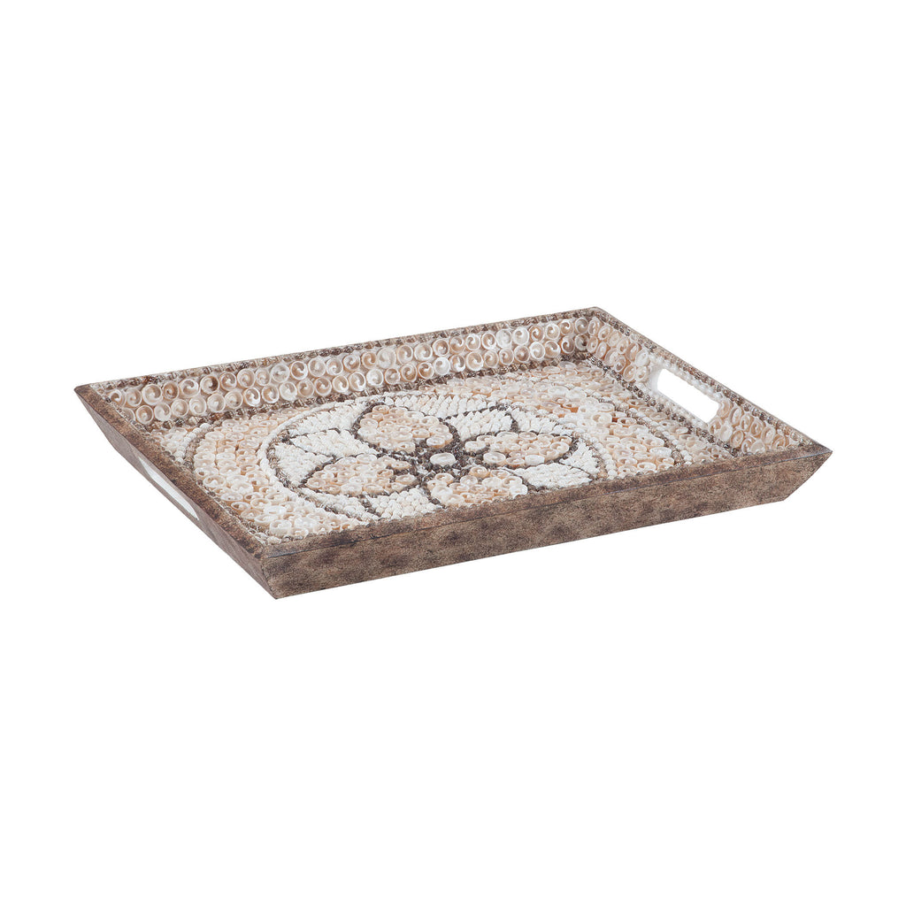 7163-040 Shell Mosaic Serving Tray Tray - RauFurniture.com