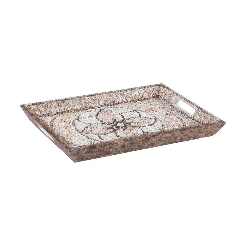 7163-040 Shell Mosaic Serving Tray Tray - RauFurniture.com