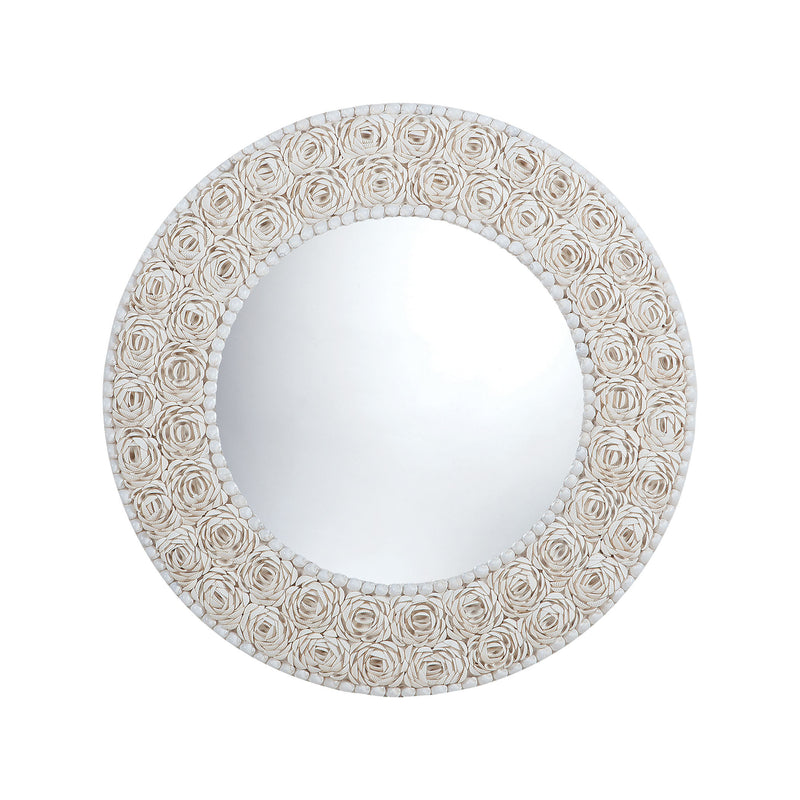 7163-047 Floral Pattern Clam Shell Framed Mirror Mirror - RauFurniture.com