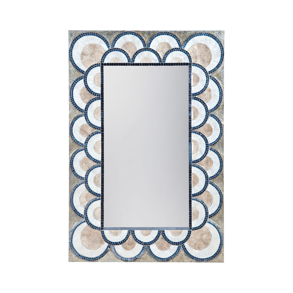 7163-071 Art Deco Capiz Shell And Glass Mosaic Mirror Mirror - RauFurniture.com