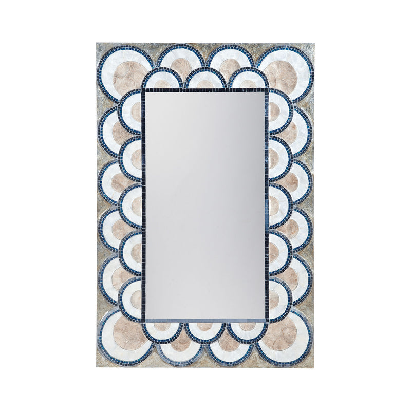 7163-071 Art Deco Capiz Shell And Glass Mosaic Mirror Mirror - RauFurniture.com