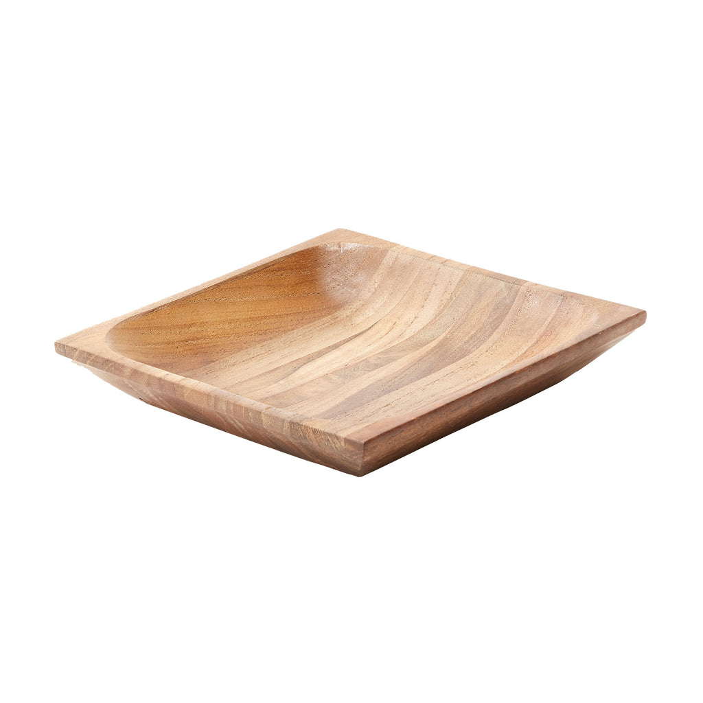 784065 Natural Shallow Teak Tray - Small Tray - RauFurniture.com