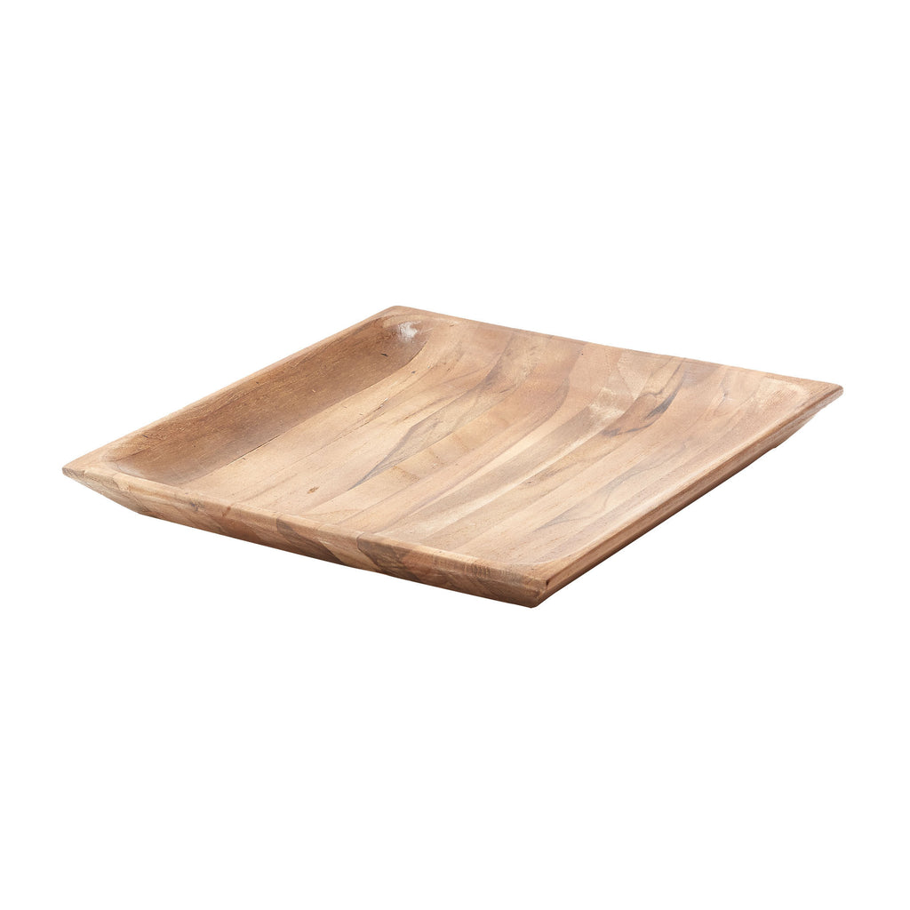 784066 Natural Shallow Teak Tray - Large Tray - RauFurniture.com