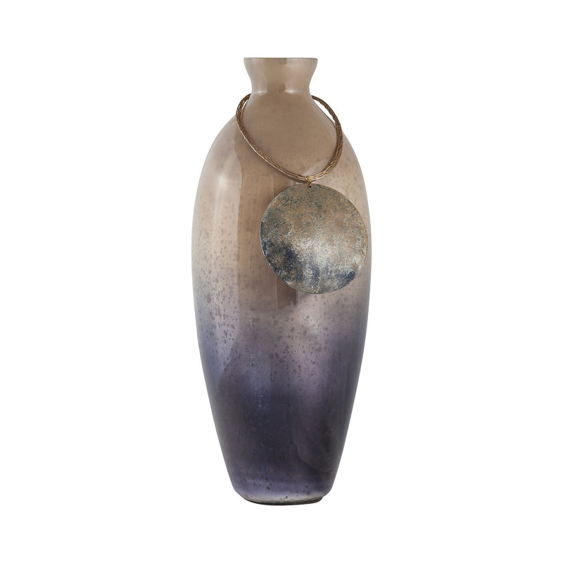 8468-076 Vase Cuzco 18-Inch Glass Vase In Fire Clay Vase/Urn - RauFurniture.com