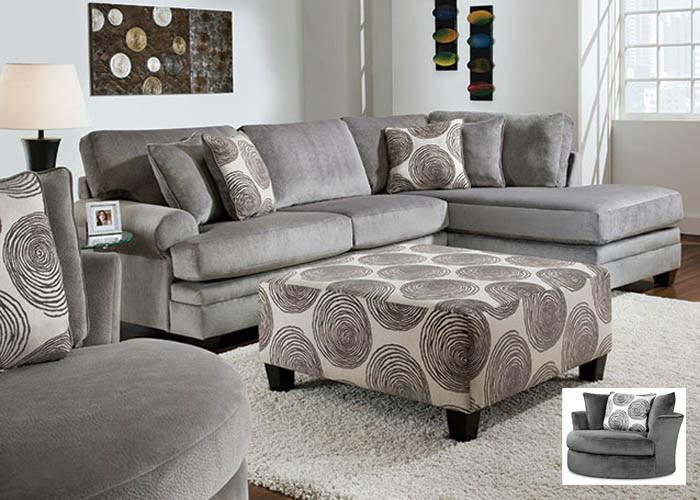 8642 Groovy Smoke Sectional - ReeceFurniture.com