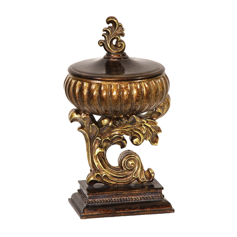 87-0456 Acanthus Compote Decorative Dish With Removable Lid Dish - RauFurniture.com