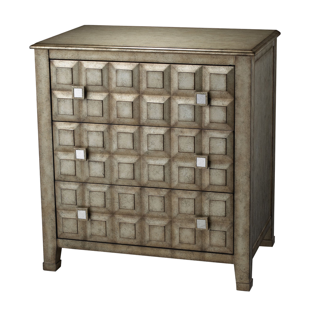 88-9002 Alfonso Antique Silver Chest With Crystal Handles - Free Shipping! Chest - RauFurniture.com