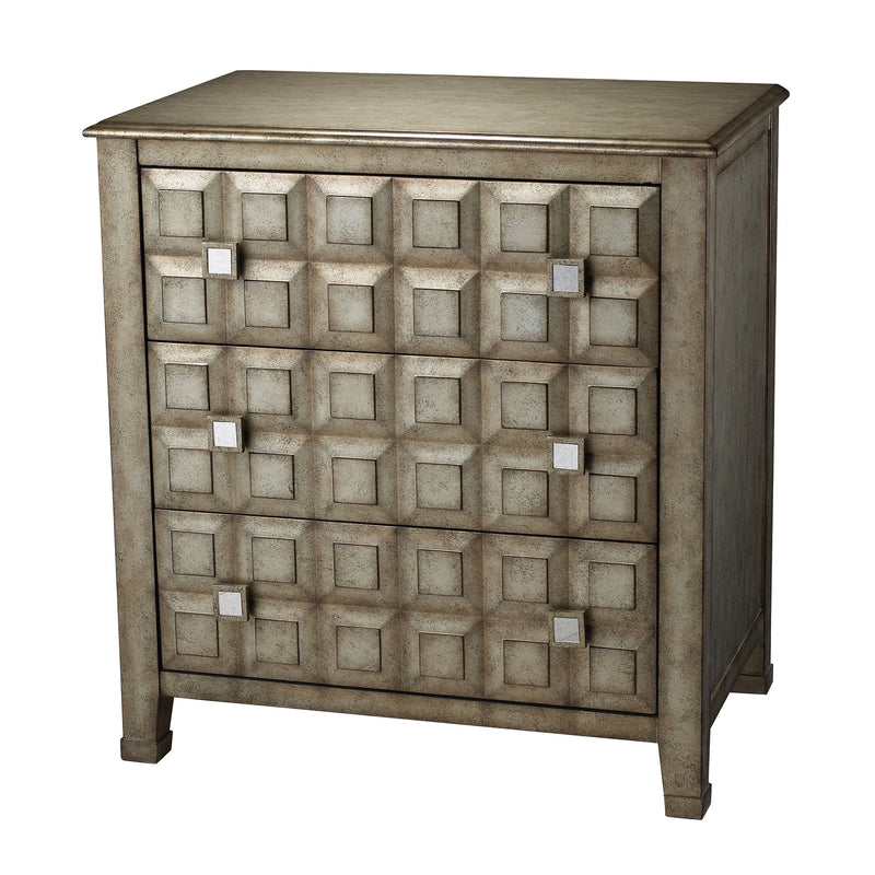 88-9002 Alfonso Antique Silver Chest With Crystal Handles - Free Shipping! Chest - RauFurniture.com