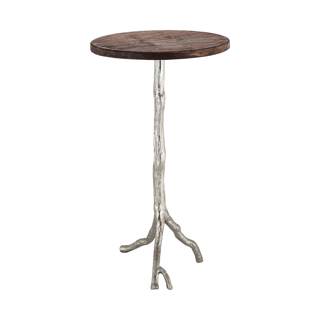 8903-032 Wood and Nickle Side Table - Free Shipping! Table - RauFurniture.com