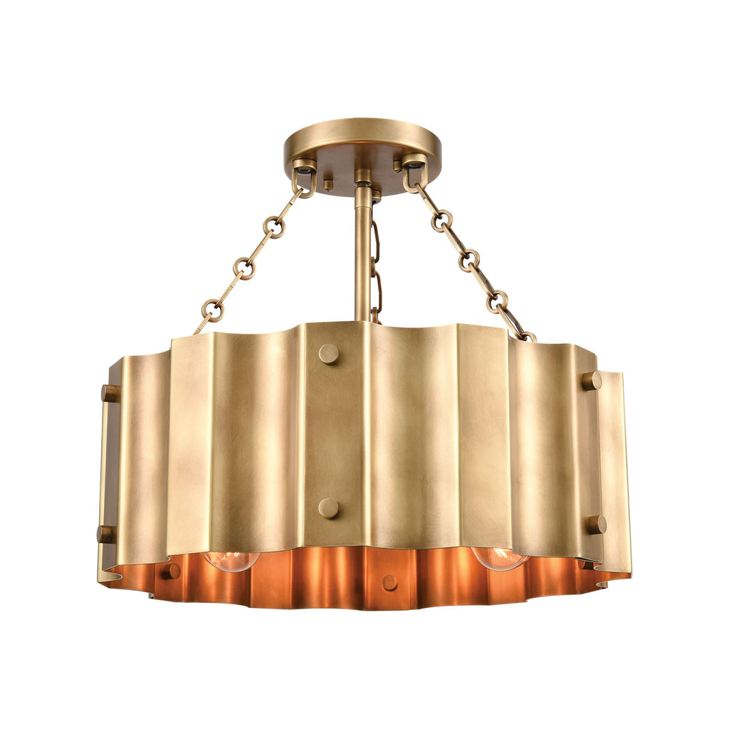 Clausten - Semi Flush Mount - Natural Brass