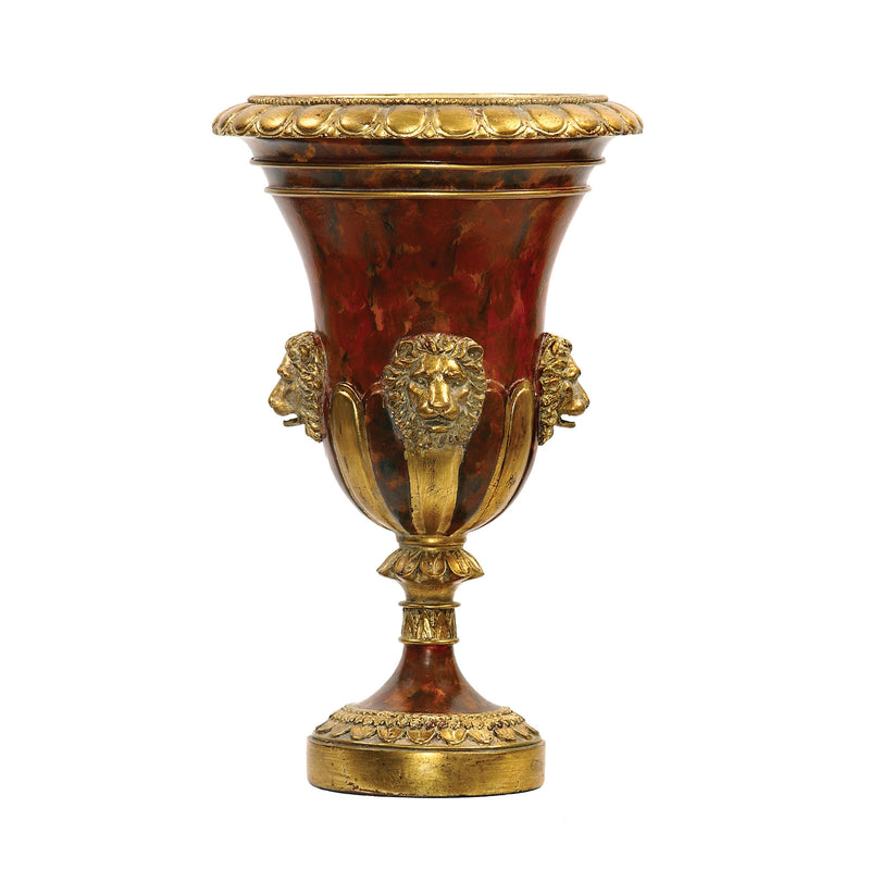 91-1644 Large Lion Head Urn Vase/Urn - RauFurniture.com