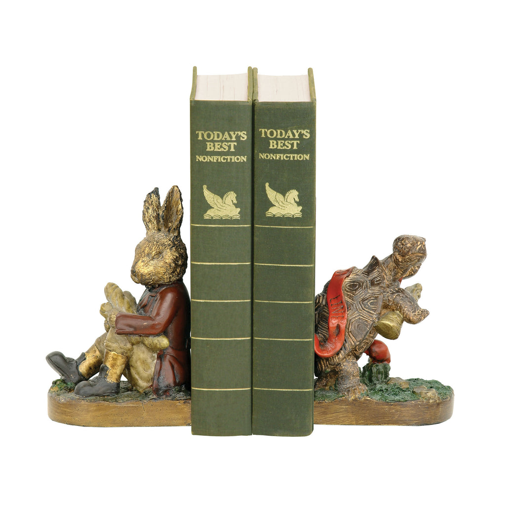 91-1927 Pair Of Tortoise And Hare Bookends Bookend - RauFurniture.com