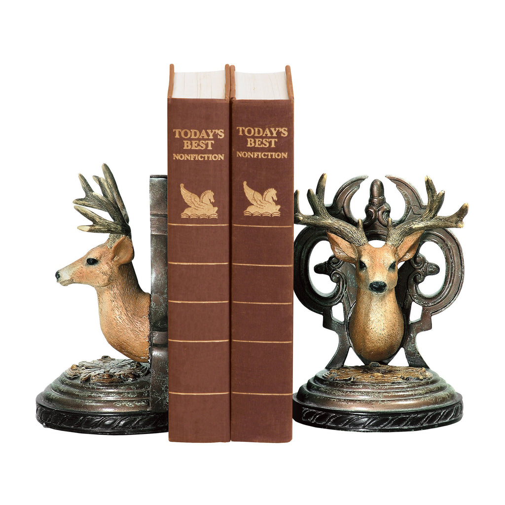 91-2035 Pair Deer Head Bookends Bookend - RauFurniture.com
