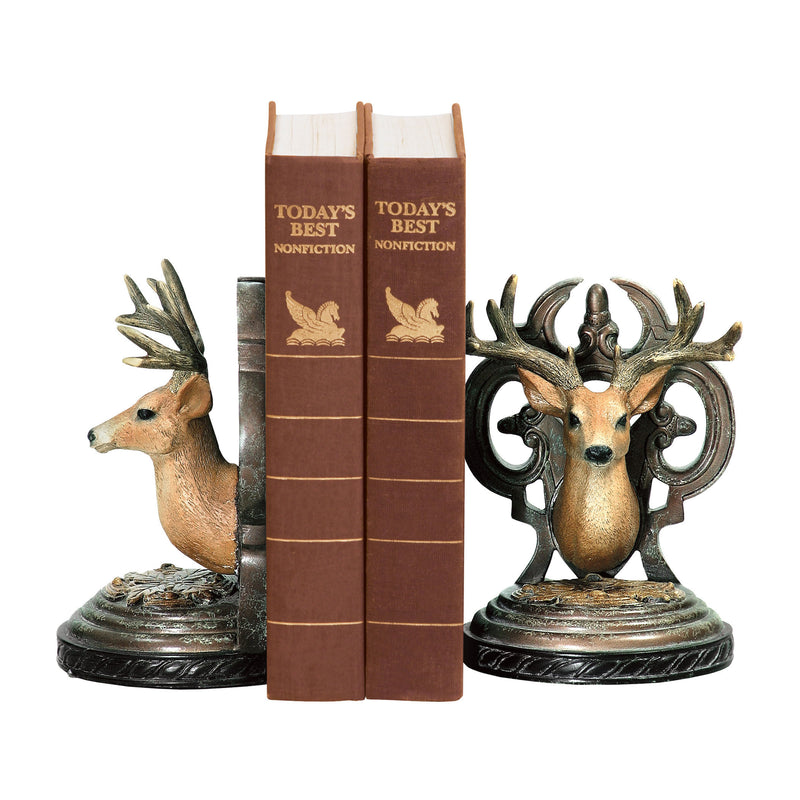 91-2035 Pair Deer Head Bookends Bookend - RauFurniture.com