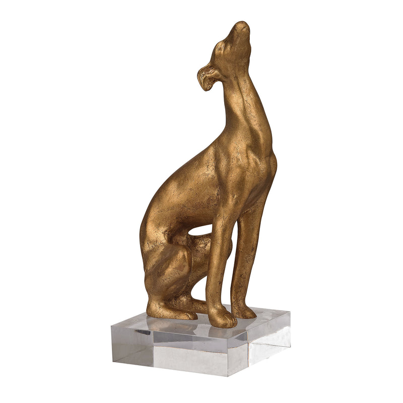 93-19380 Stretching Greyhound On Acrylic Base Sculpture - RauFurniture.com