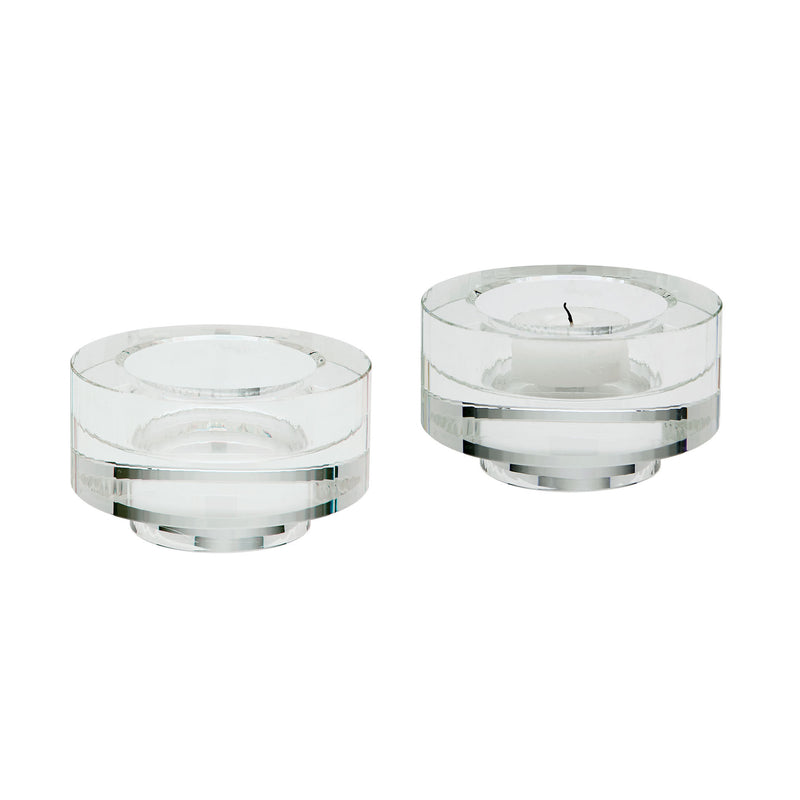 980008/S2 Fluted Crystal Votive -Set of 2 Candle/Candle Holder - RauFurniture.com